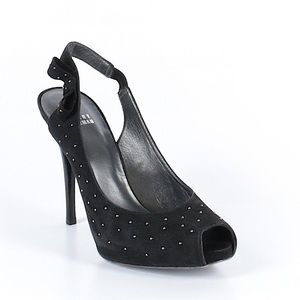 Stuart Weitzman Studded Peep-toe Heels